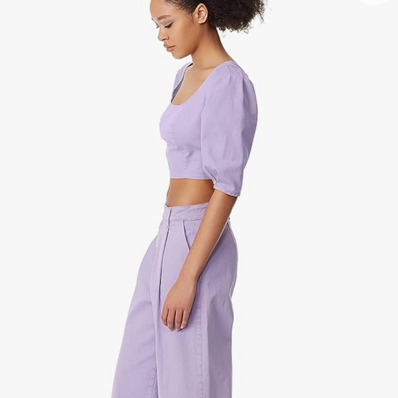 NWT Circus NY Women's Smocked Back Puff Short Sleeve Crop Top - Picture 3 of 11